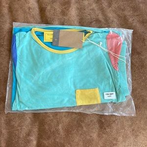 Kyte baby short sleeve toddler pajamas in pineapple color block